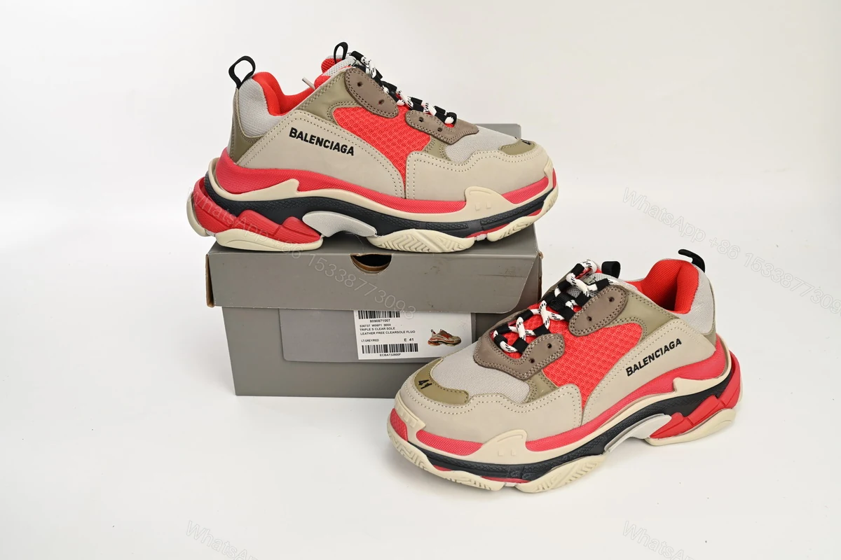 View 2 of Balenciaga Triple S Red White Dark Grey 541624 W06E2 1863