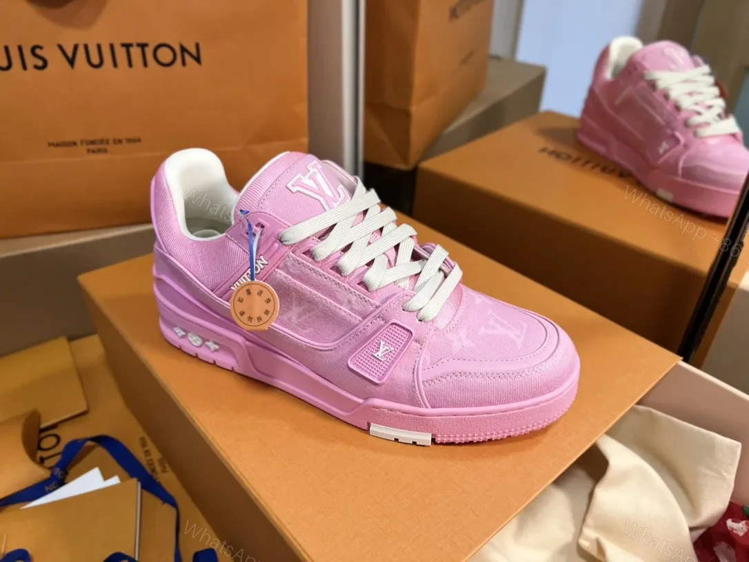 View 3 of Pink Suede-Textile Low-Top Sneakers with Luxe Accents
