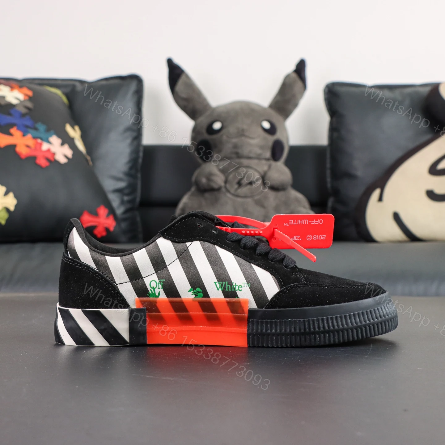 View 2 of Off White Low Vulcanised Black White Pink