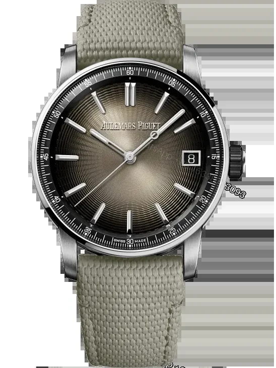 BBR Factory Audemars Piguet CODE 11.59 Stainless Steel Watch with Smoked Dial and Fabric Strap – 41mm — view 1