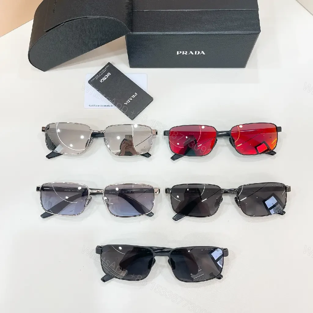 View 3 of Silver-Toned Metal Aviator Sunglasses with Gradient Lenses and Prada Logo