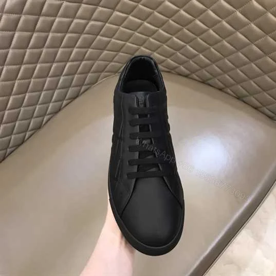 View 6 of FENDI BLACK NAPPA LEATHER LOW-TOP SNEAKERS – FD04