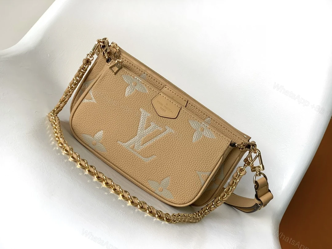 LV A貨女士大Logo鏈條包卡其色金鏈百搭款 — view 1