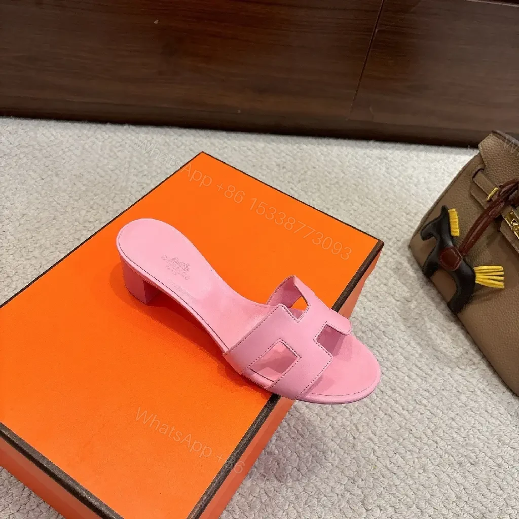 View 8 of Soft Rose Leather Slide – Elevated Comfort, Signature Buckle Slide