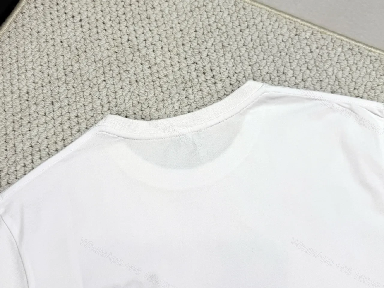 View 8 of White Cotton Pocket Tee with Subtle LOEWE Logo, Classic Fit