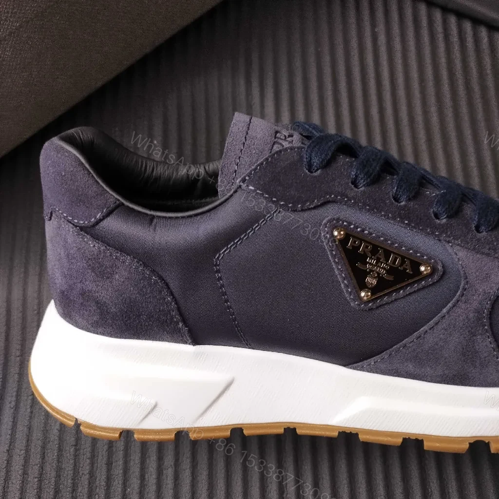 View 4 of Navy Suede Leather High-Top Sneaker with Premium Comfort