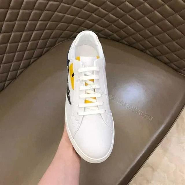 View 4 of FENDI MONSTER EYES LOW-TOP TRAINERS SNEAKERS IN WHITE – FD06