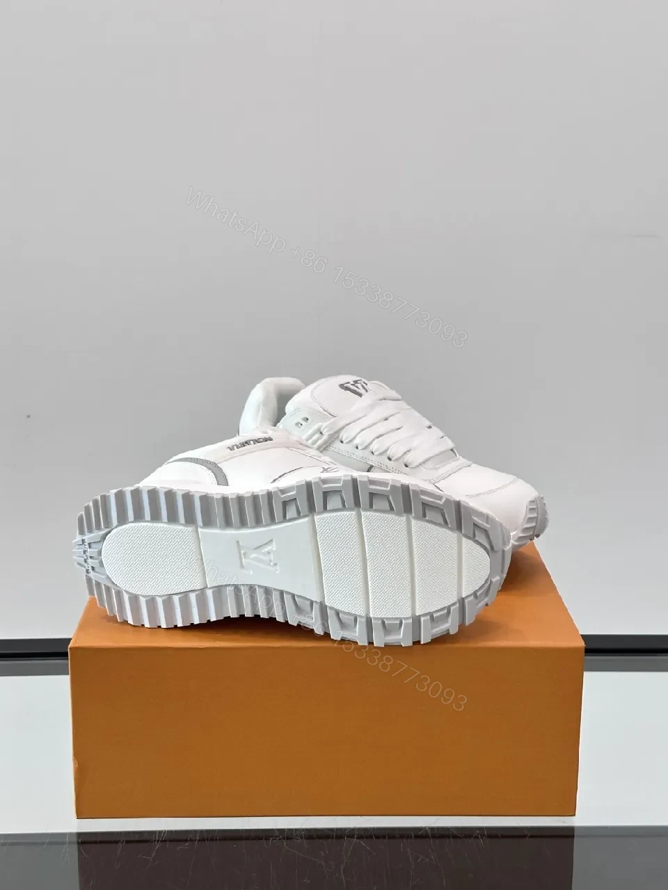 View 5 of White Leather Luxe Sneaker | Premium Comfort, Subtle Logo, All-Day Wear