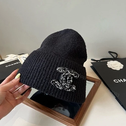 View 4 of Chanel Knit Beanie In Black