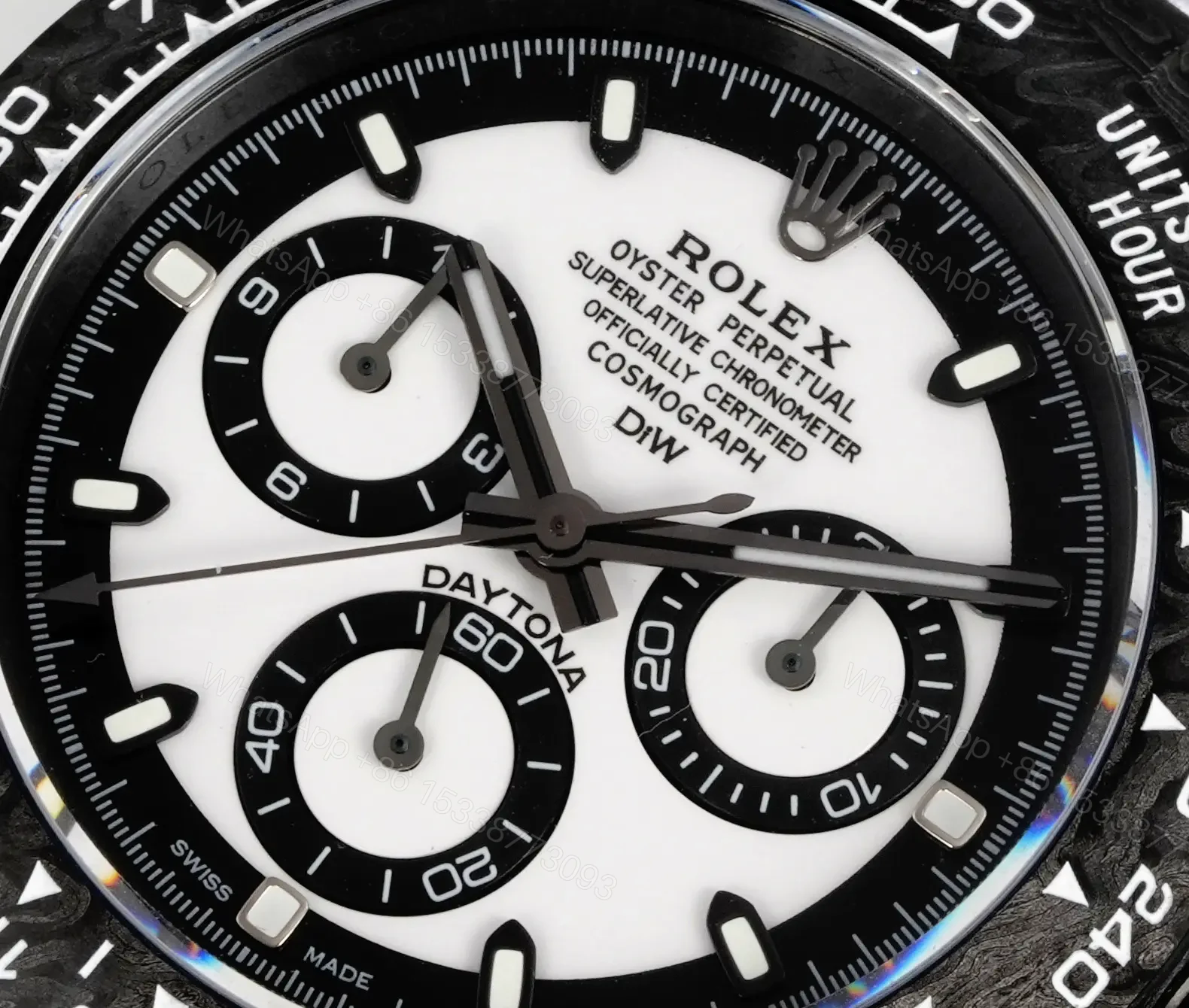 View 5 of Rolex Daytona Carbon V2 Cream White Dial White Strap Edition 40mm RG-DAYTONA-CREAM-V2-CARBON
