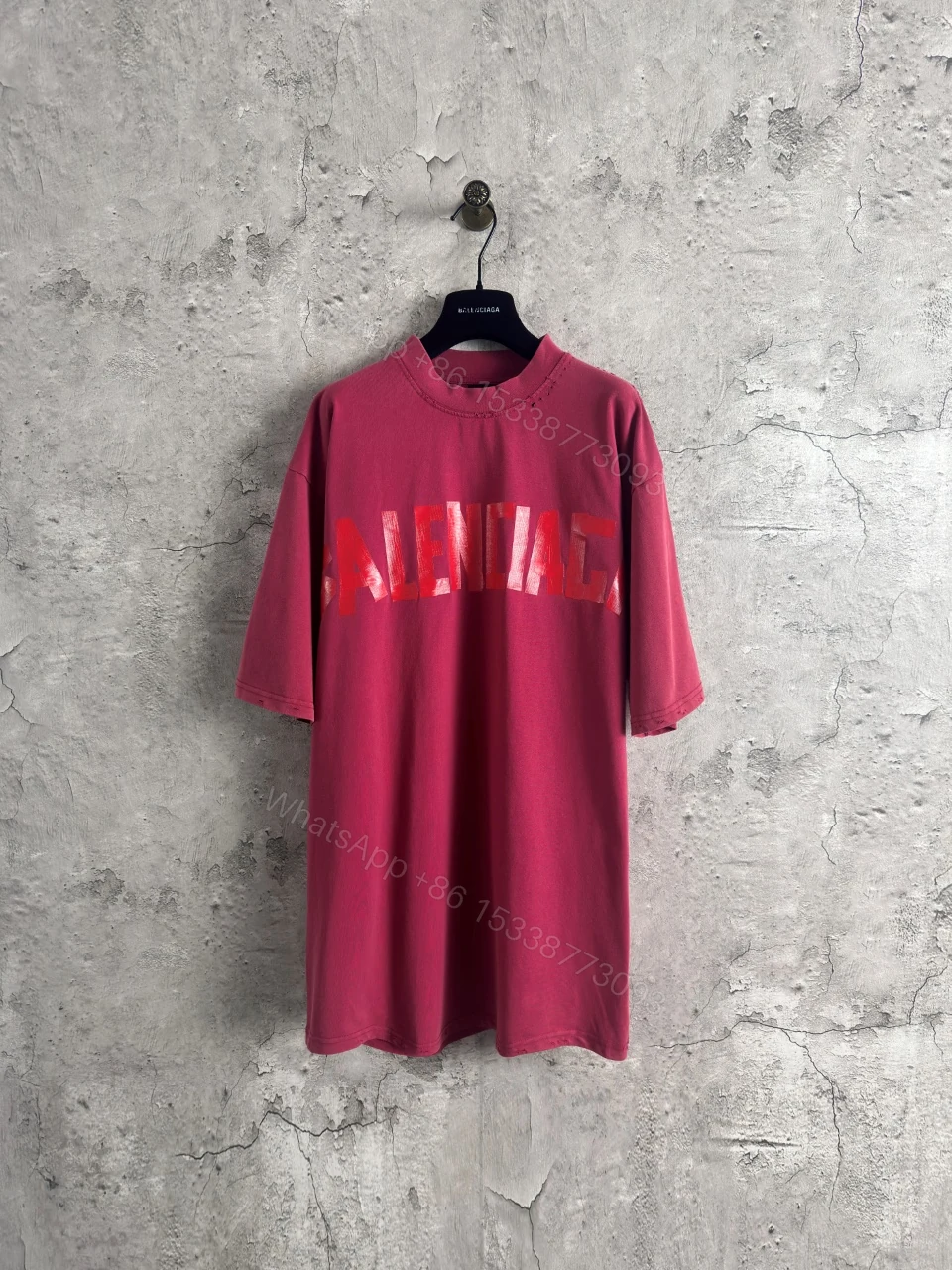 Balenciaga A貨 男款 字母印花寬鬆短袖T恤 做舊潮流街頭款 — view 1