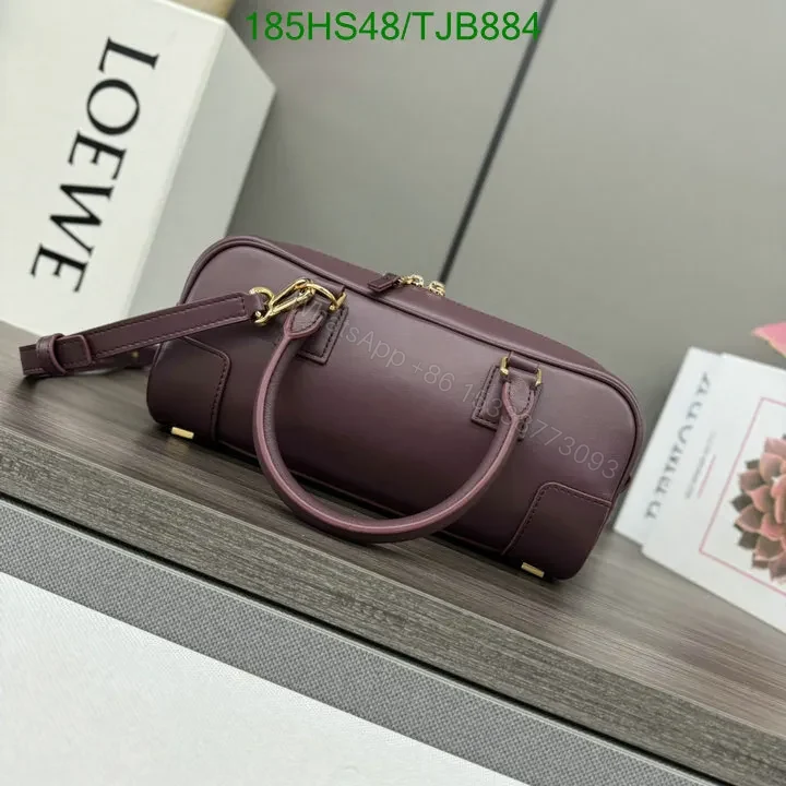 View 9 of Loewe Burgundy Amazona 23 Bag featuring Gold-Tone Hardware DZ2857