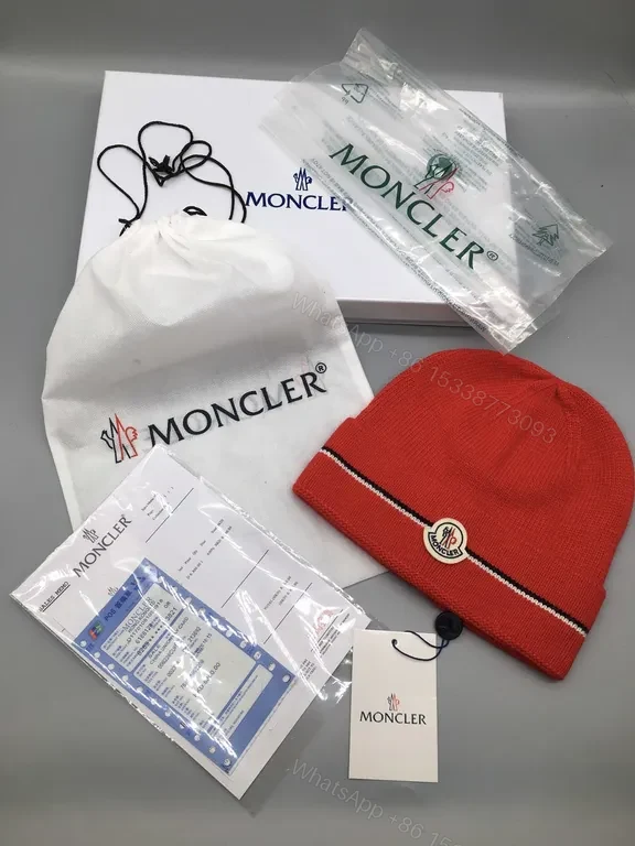 View 4 of Cozy Moncler Knit Beanie - Signature Patch, Black, Luxury