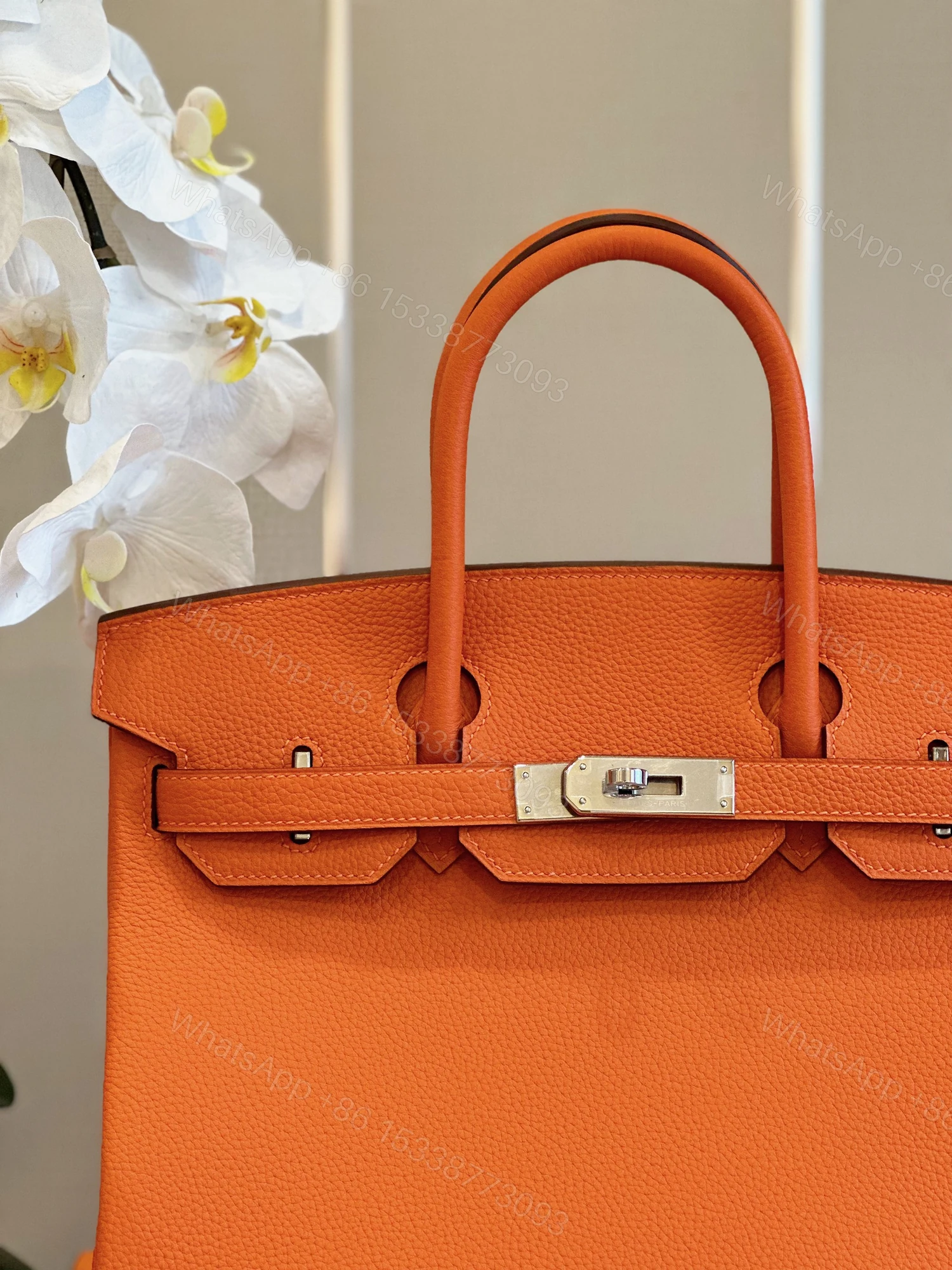 View 3 of HERMES BIRKIN 30 ORANGE PALLADIUM HARDWARE
