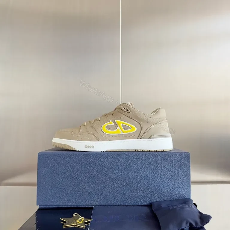 View 4 of Chic Dior-Inspired Low-Top Sneakers, Neutral Palette