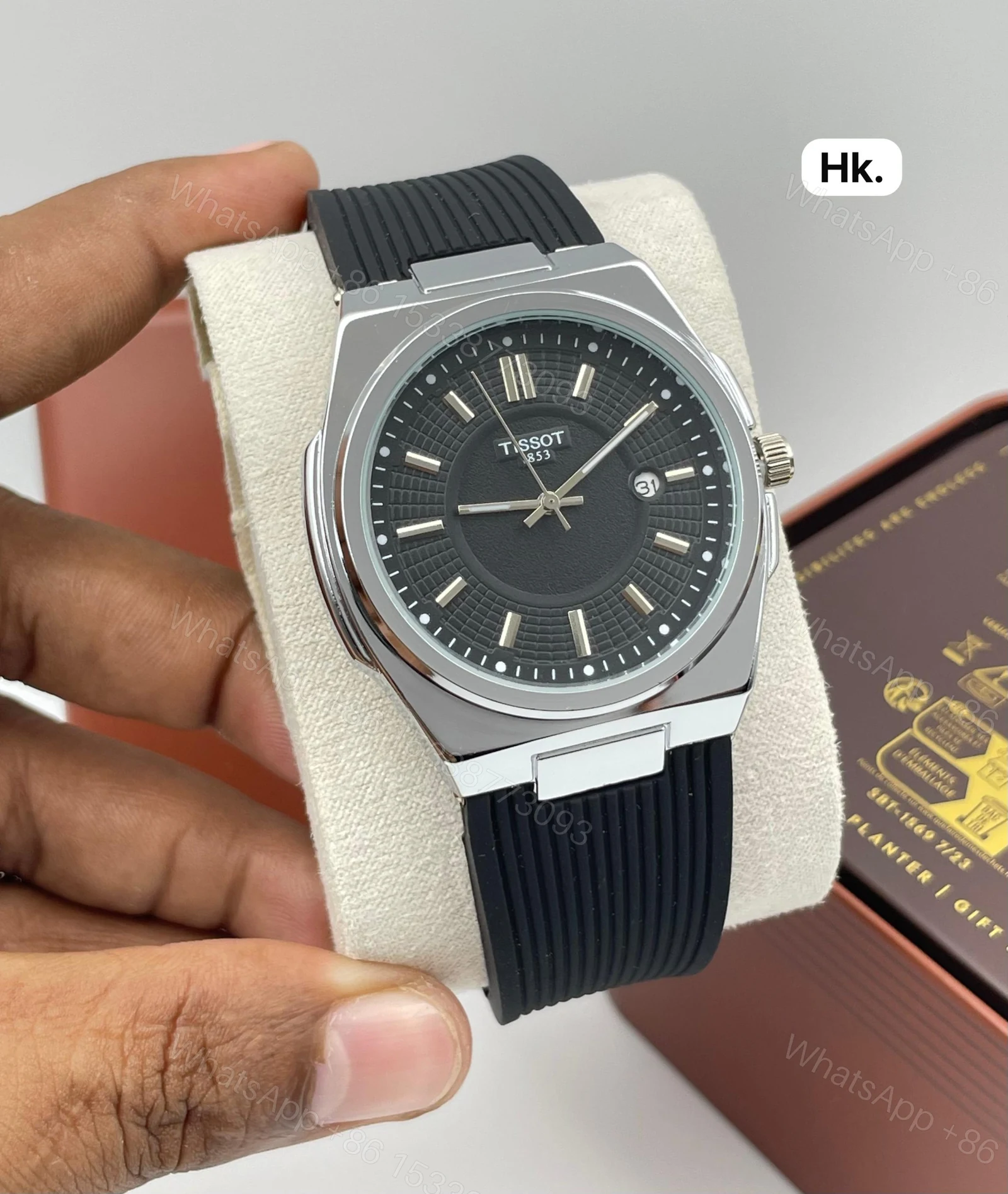 View 6 of FIRST COPY Tissot PU Belt Metal Body Watch
