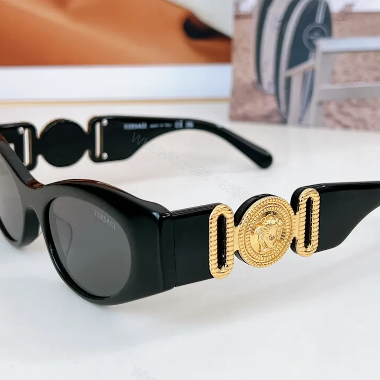 View 4 of Crystal Clear Versace-Inspired Sunglasses: Luxe All-Day Comfort