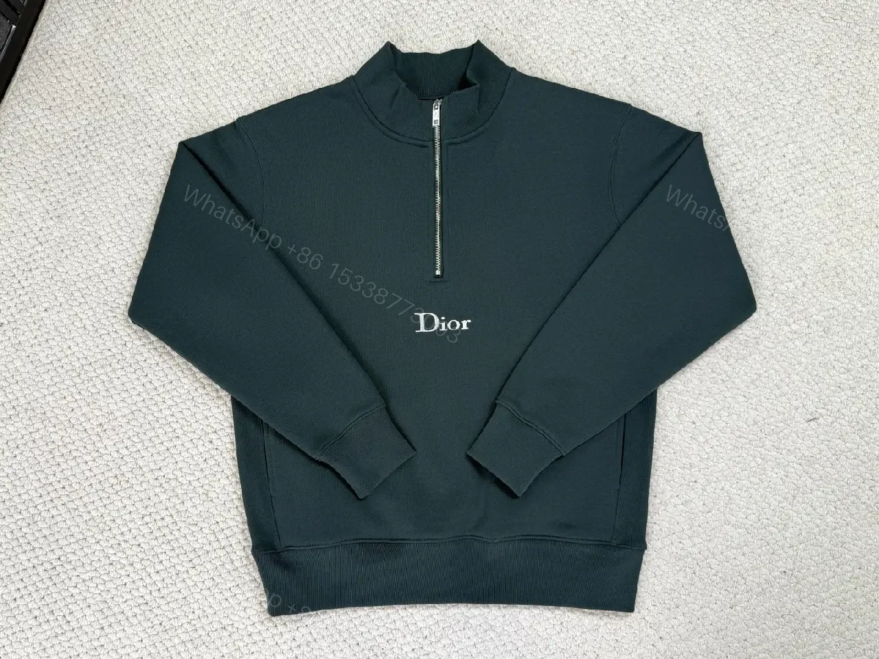 View 8 of Structured Minimalist Pullover: Clean Zip-Front Comfort Crewneck