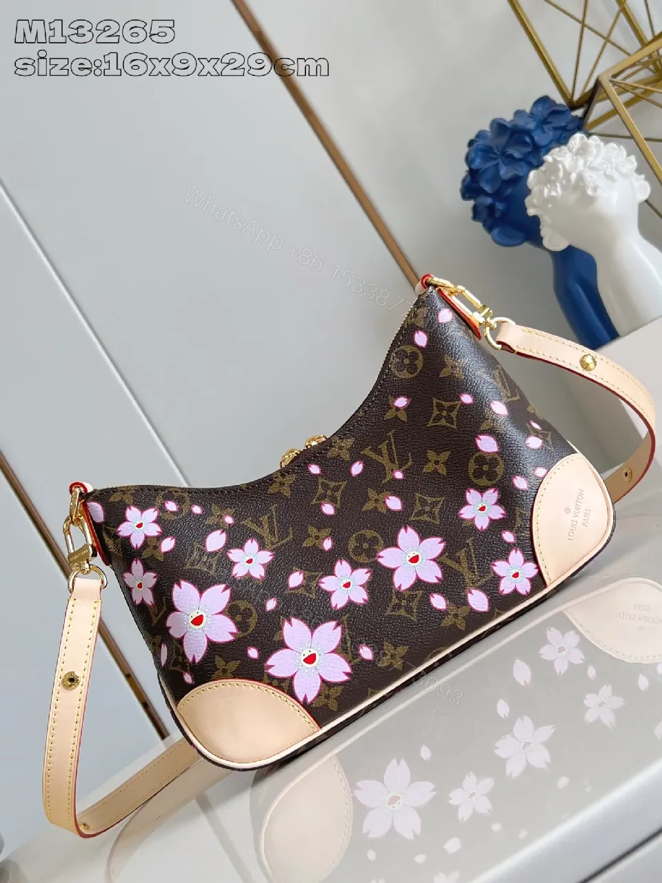 View 6 of Chic Floral Pouch Bag: Monogrammed & Floral Accent Carry