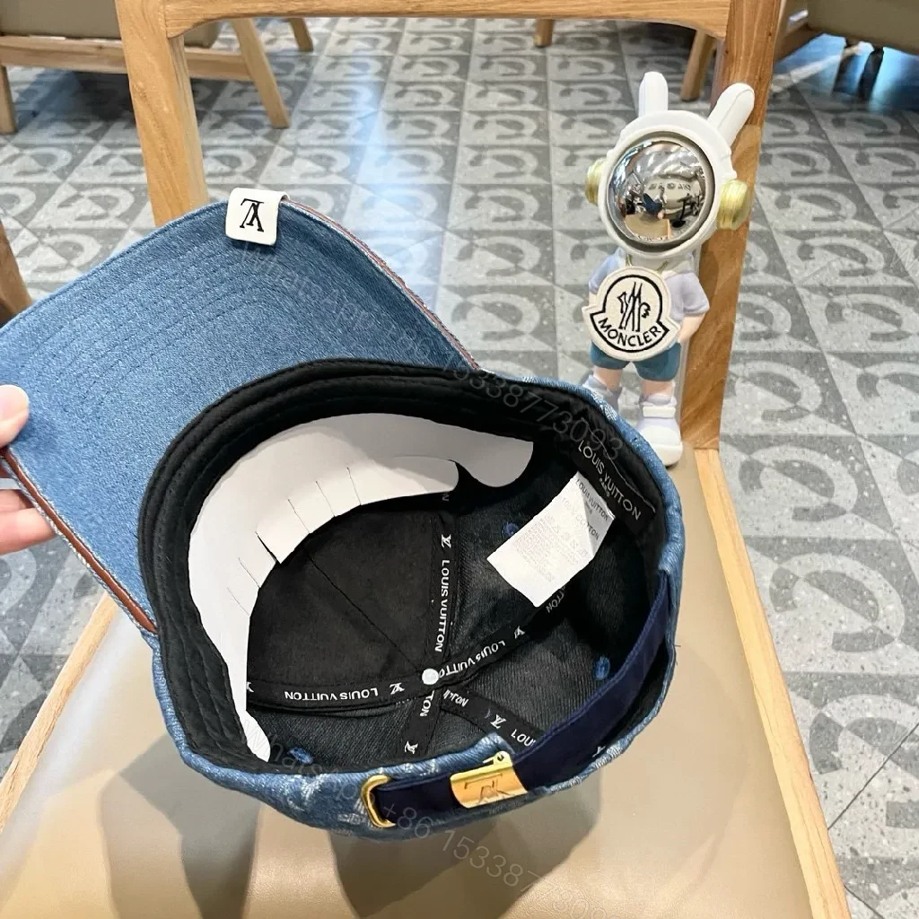 View 3 of Denim Monogram Cap: Luxury-Style, Subtle Branding Cap