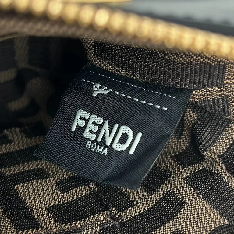 View 4 of Compact Luxe Handbag: Fendi-Embossed Leather, Tortoishell Handles