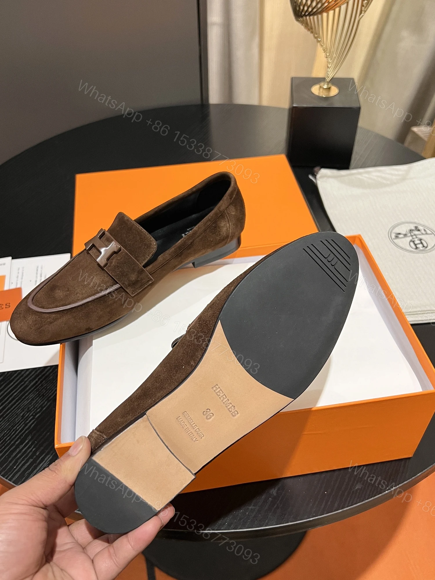 View 3 of HERMES PARIS LOAFER BROWN