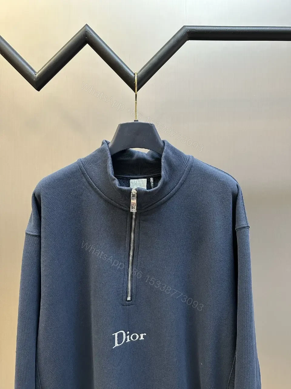 View 5 of Minimalist Luxe Half-Zip Sweatshirt, Subtle Dior Monogram