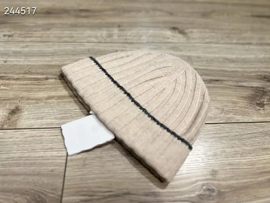 View 8 of Taupe Knit Beanie: Premium Ribbed Warmth, Unisex Style