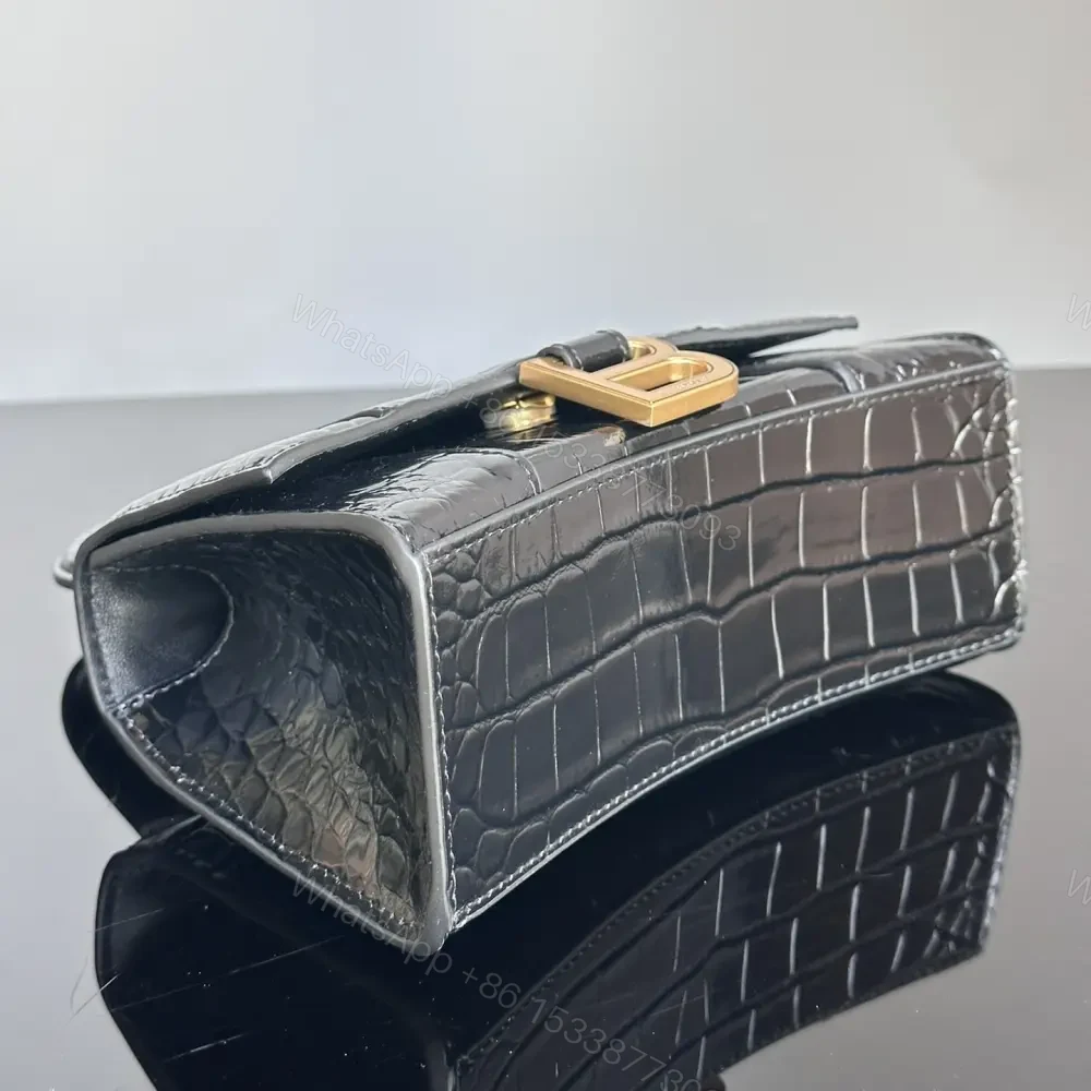 View 8 of 高仿BalenciagaHourglass系列鱷魚皮沙漏包XS