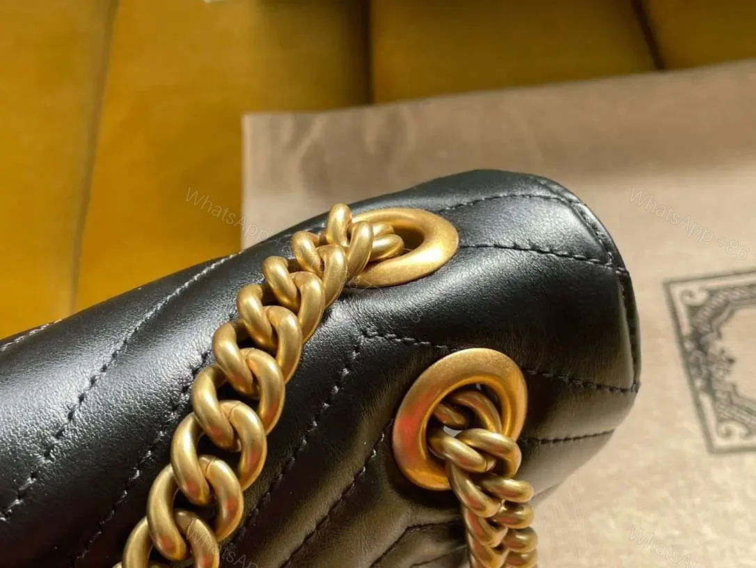 View 5 of Gucci Marmont Like Auth Luxury Women’s Black Handbag 22cm