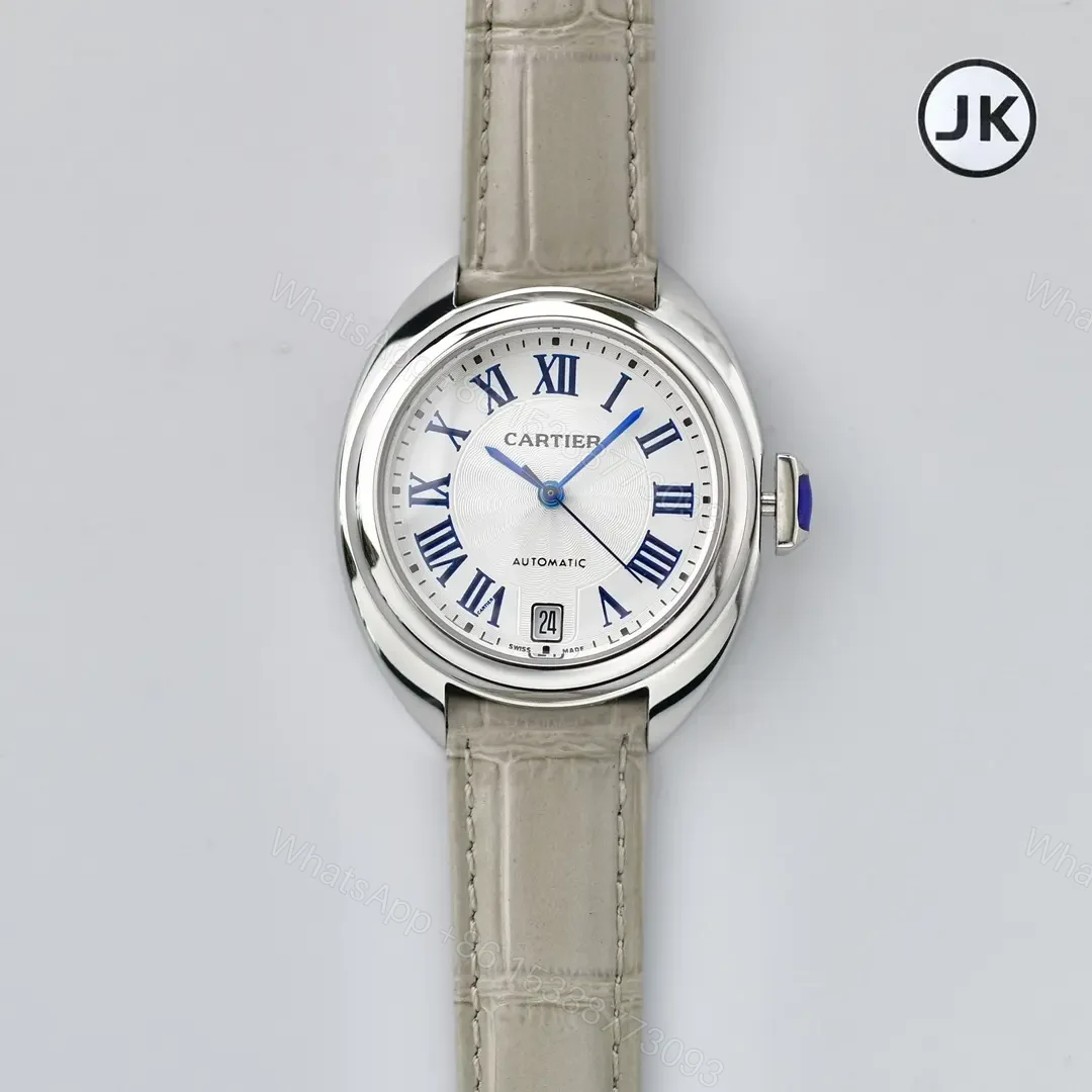 GS Factory Cartier CLE DE Cartier Silver Stainless Steel Case with Grey Leather Strap Automatic Watch — view 1