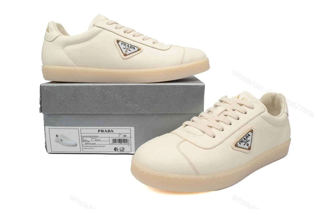 View 2 of Prada Downtown Low Sneakers Rice White