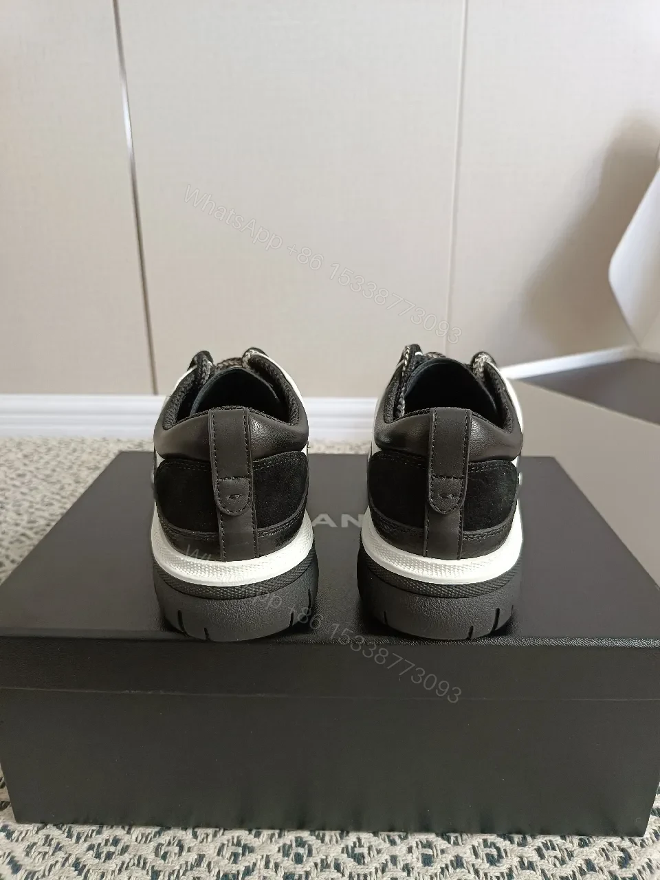 View 5 of Quilted Black-White Luxe Sneaker: Designer-Detail Charm