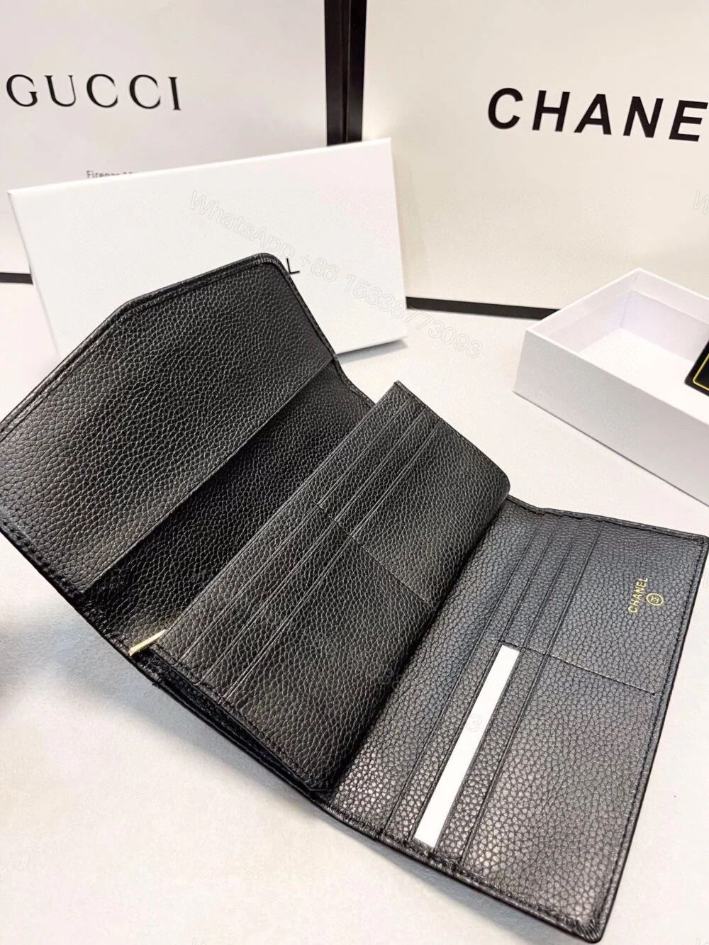 View 5 of Chanel Classic Long Flap Wallet Black 19Cm