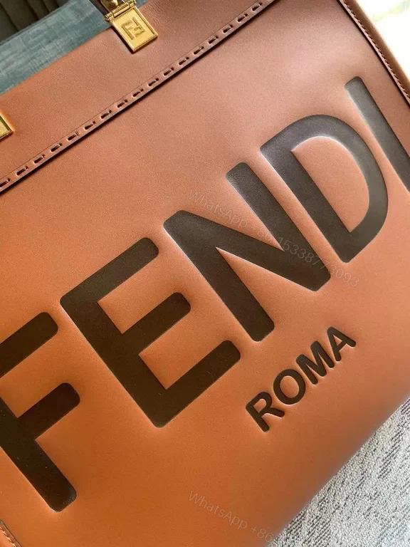 View 4 of Structured Satchel: Bold Fendi-Inspired Leather Bag