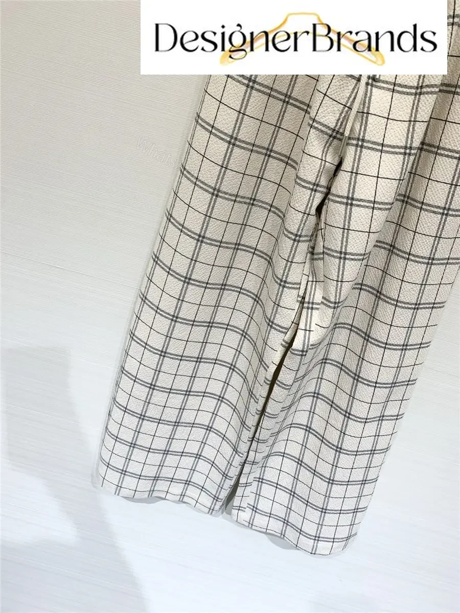 View 5 of Acne Studios Off-White Drawstring High-Waisted Wide-Leg Trousers