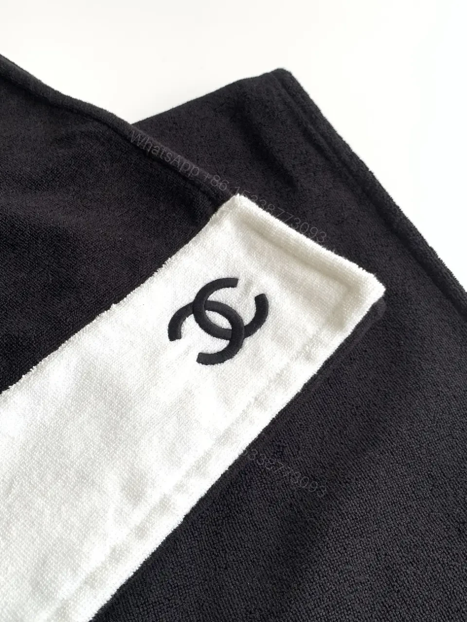 View 2 of Black Fabric Casual Tote Chanel Logo Tote Bag