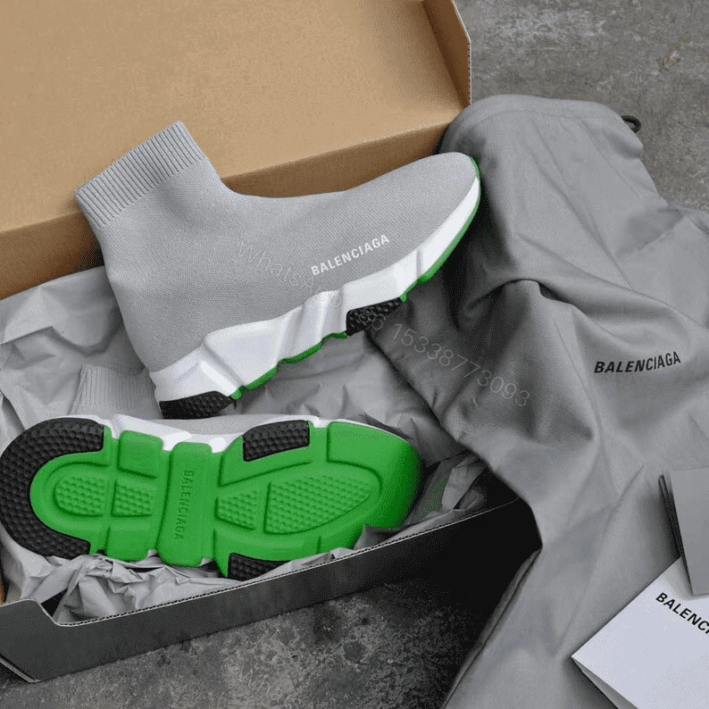 View 6 of BALENCIAGA SPEED TRAINER METALLIC SILVER NEON – BB19