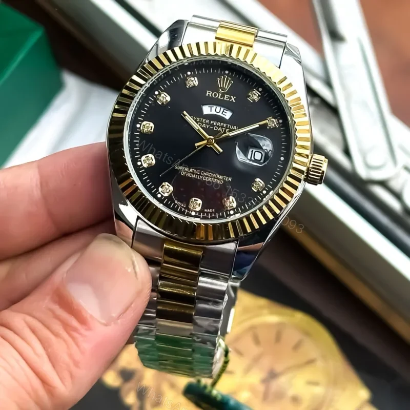 View 3 of Rolex Day-Date Black Dial 7A Quartz 40mm