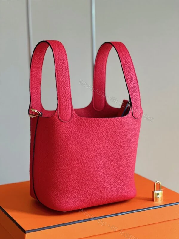 View 7 of Hermes Picotin 18 Pink Togo Leather Gold Hardware