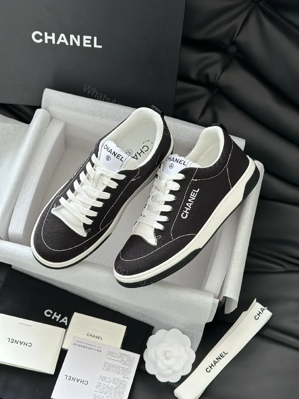 View 2 of Chanel-Style Black & White High-Tops: Quiet Luxury Comfort
