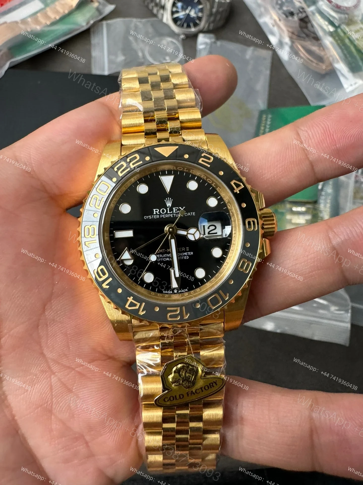 View 2 of Rolex Super Clone Watches 1:1 Gold GMT-Master II 126718GRNR Weighted Edition