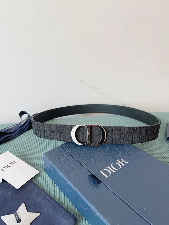 View 9 of Dior Oblique Belt - Monogram Luxe Leather Belt