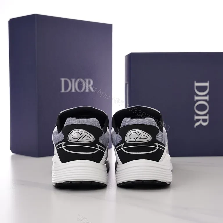 View 4 of Graphic-Accented Dior-Inspired Tech Runner, High-Top Comfort