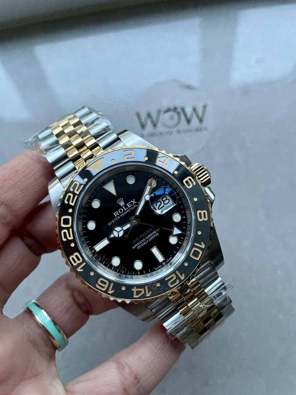 EWF Factory 1:1 Rolex GMT-Master II 126713GRNR 904L YG/SS Black Dial Dots VR3285 — view 1