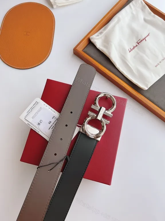 View 5 of Iconic Gancini Calfskin Belt â€“ Silver Buckle, 3.5cm