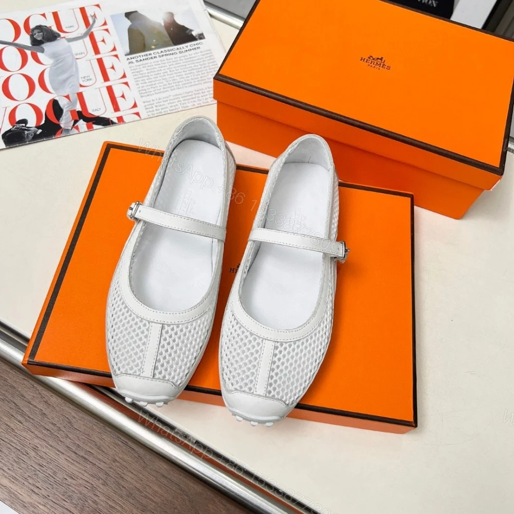 View 4 of HERMES KICHU BALLET FLATS BLANC H251170Z 90380