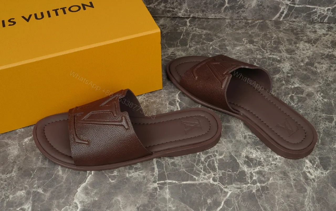 View 5 of Brown Leather Slide Sandals – All-Day Comfort, Subtle Luxury