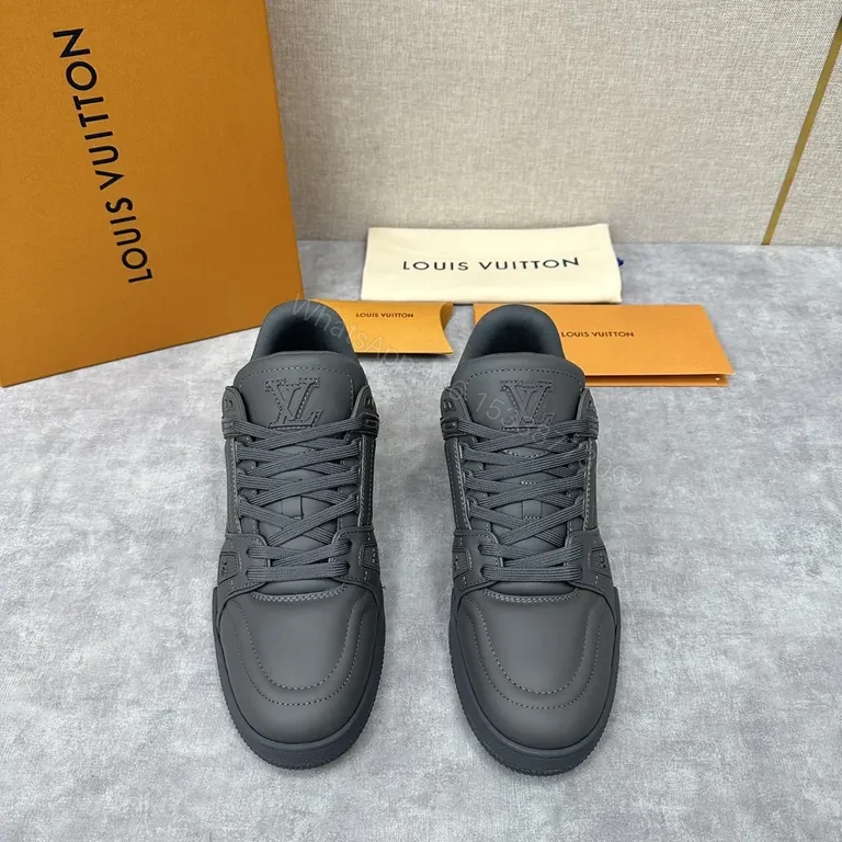 View 6 of Monochrome Calfskin LV High-Tops: Refined Everyday Comfort