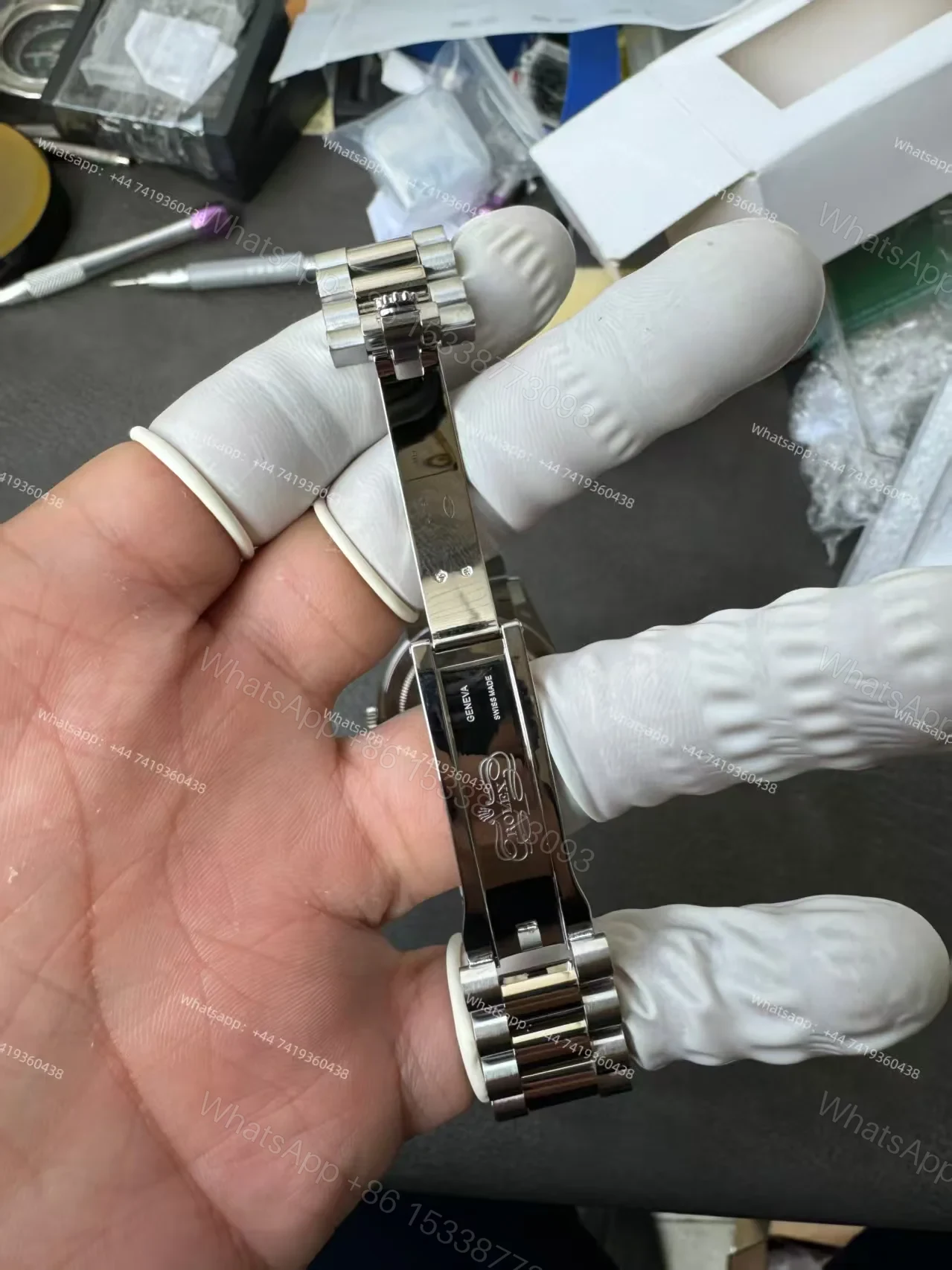 View 11 of Rolex Day-Date M128239-0019 1:1 Replica Moissanite Rainbow Diamond Dial 36MM 3255 Movement Presidential Bracelet Super Clone Watch